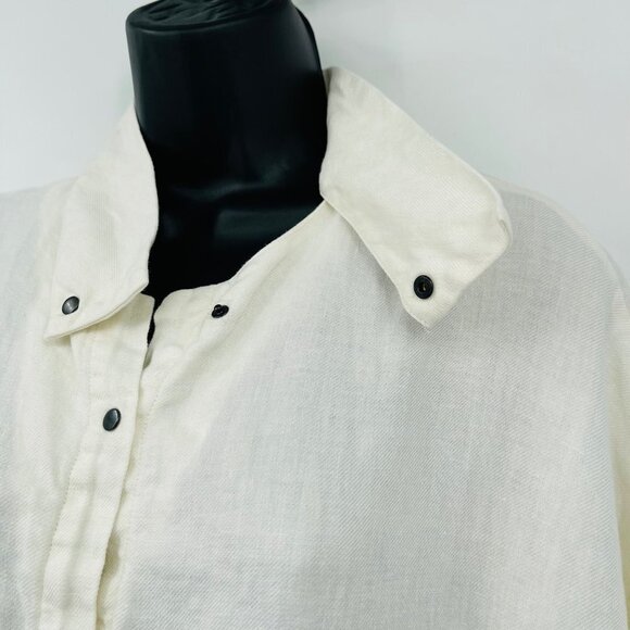 Babette Women's Linen Lagenlook Chore Coat Size‎ S 2X Snap Front Pockets - Picture 3 of 11